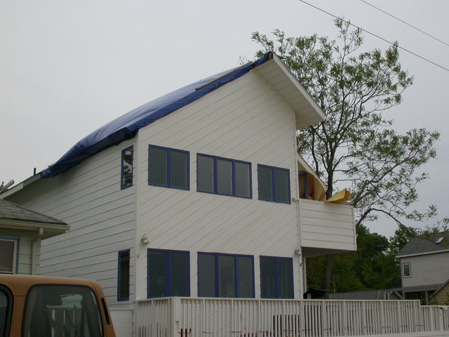 Roof damage by the beach